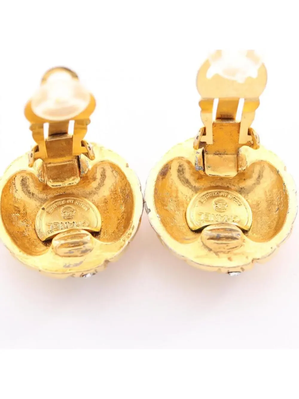 Chanel Matelasse Circle Round Earrings #308081C34B